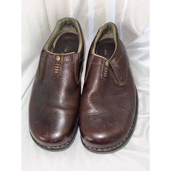 Merrell Men's Brown‎ Leather Slip-On Loafers Size 11 Casual Comfort cabincore - Picture 1 of 6
